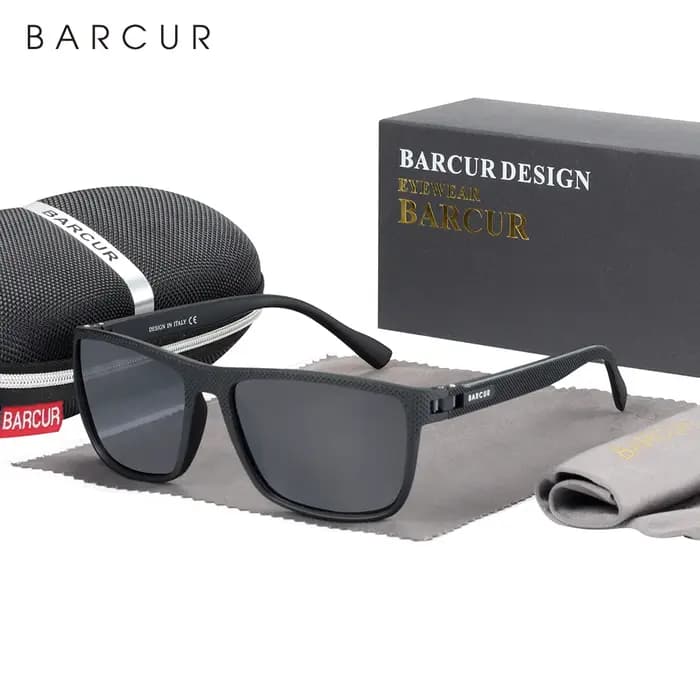 BARCUR-Lunettes de soleil de sport polarisées pour hommes et femmes, lunettes de soleil carrées légè