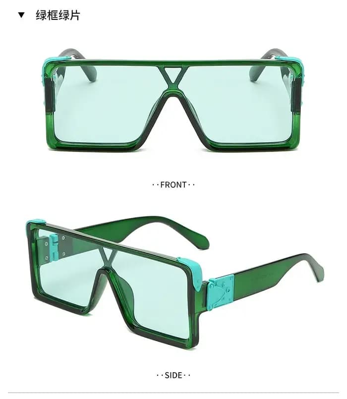 CHHC-Lunettes de soleil de printemps et d'été, grandes lunettes de soleil carrées, lentille une pièce, UV400, les plus récentes, 2022