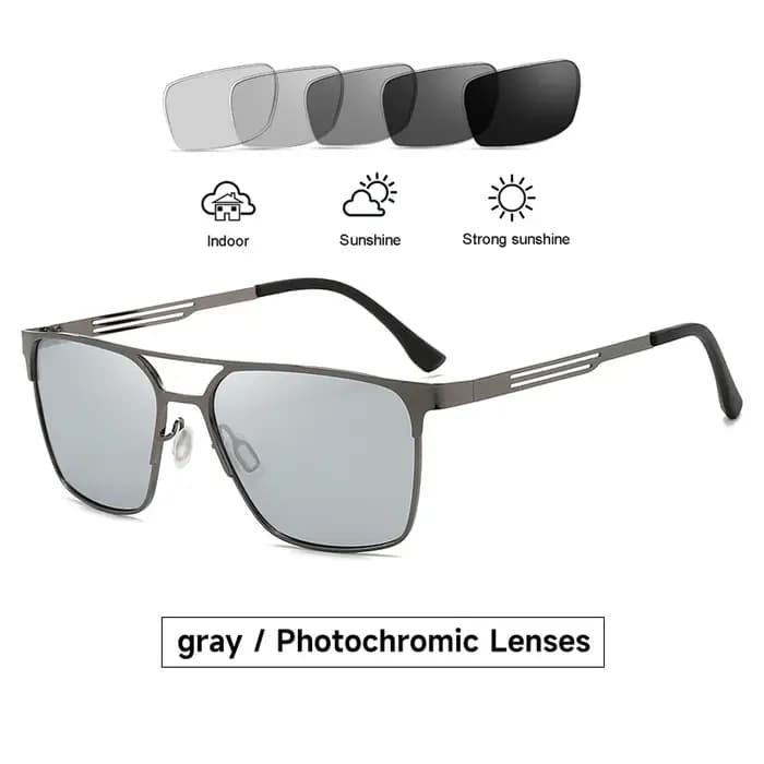 Nouvelles lunettes de soleil polarisées photochromiques homme haute qualité UV400