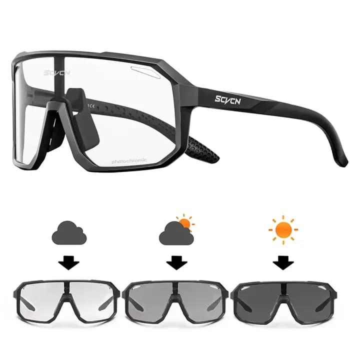 SCVCN hommes vélo lunettes photochromiques cyclisme lunettes de soleil pour femmes sport course vtt