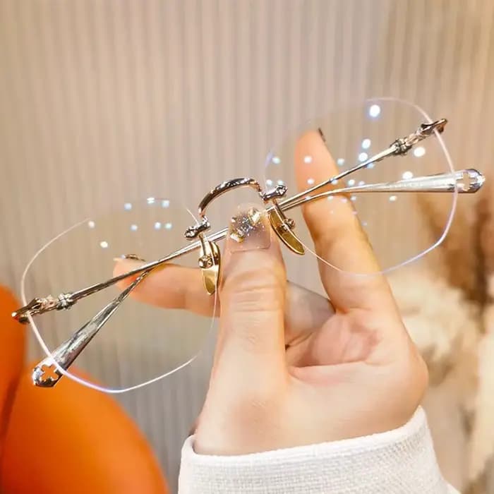 Lunettes de lecture sans monture pour femmes, design tendance - 0+1.0+1.5… Verres PC transparents, b