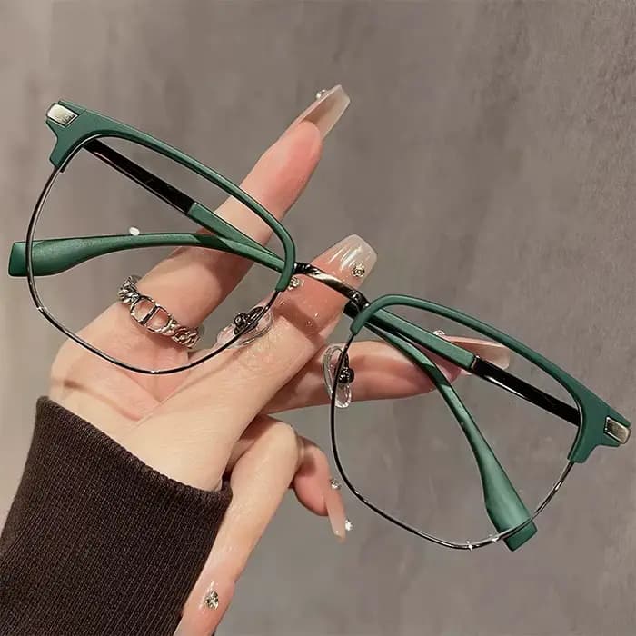 Lunettes anti-lumière bleue élégantes unisexes, haute définition, sans ordonnance, monture carrée cl