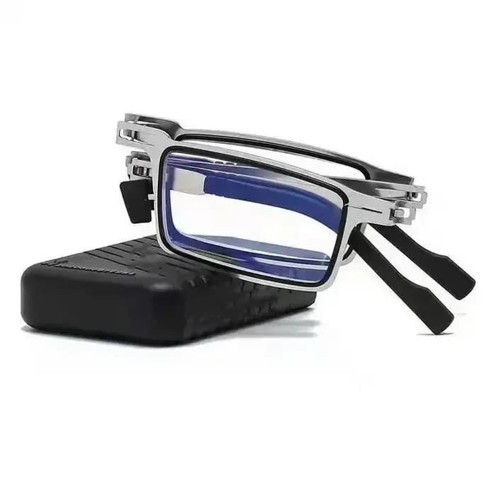 Lunettes de lecture pliantes en métal en acier pour hommes et femmes, ensemble de lunettes portables, anti-lumière bleue, à la mode, HD